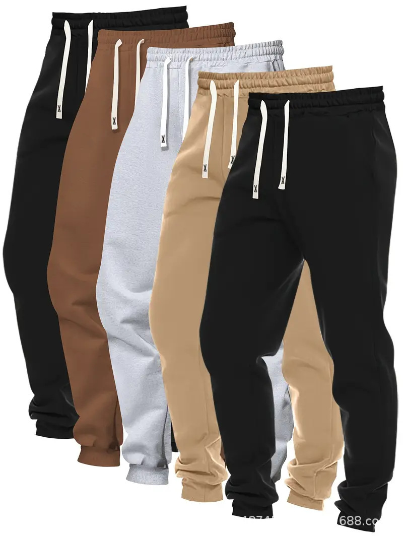 2026 explosión transfronteriza pantalones deportivos de moda masculinos de cinco piezas de color sólido cómodos ociosos pantalones de alimentación directa plataforma