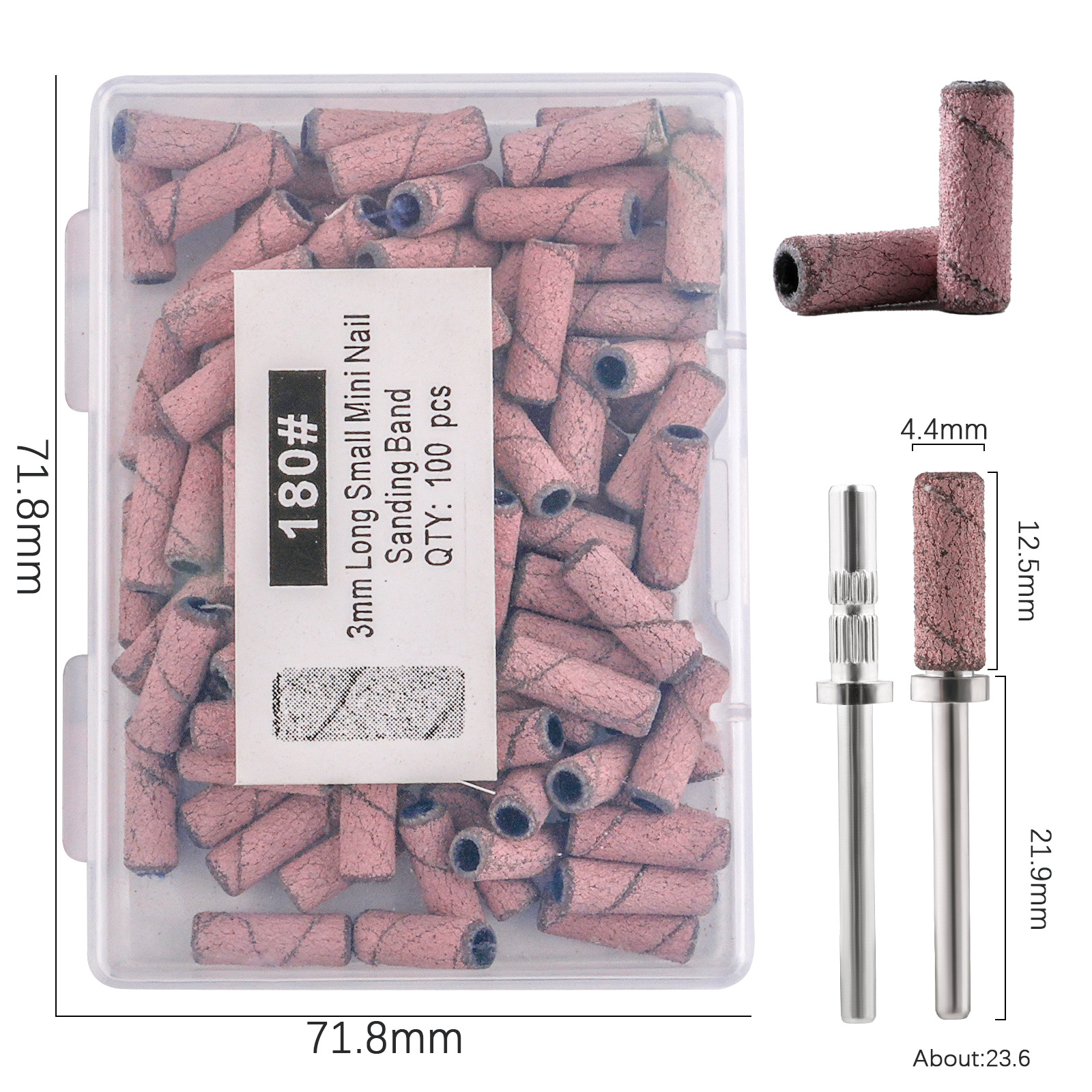 Red neta nuevo anillo de exfoliación de uñas de 3mm, manicura, lijado, piel muerta, cutícula, caja de anillo de arena pequeña