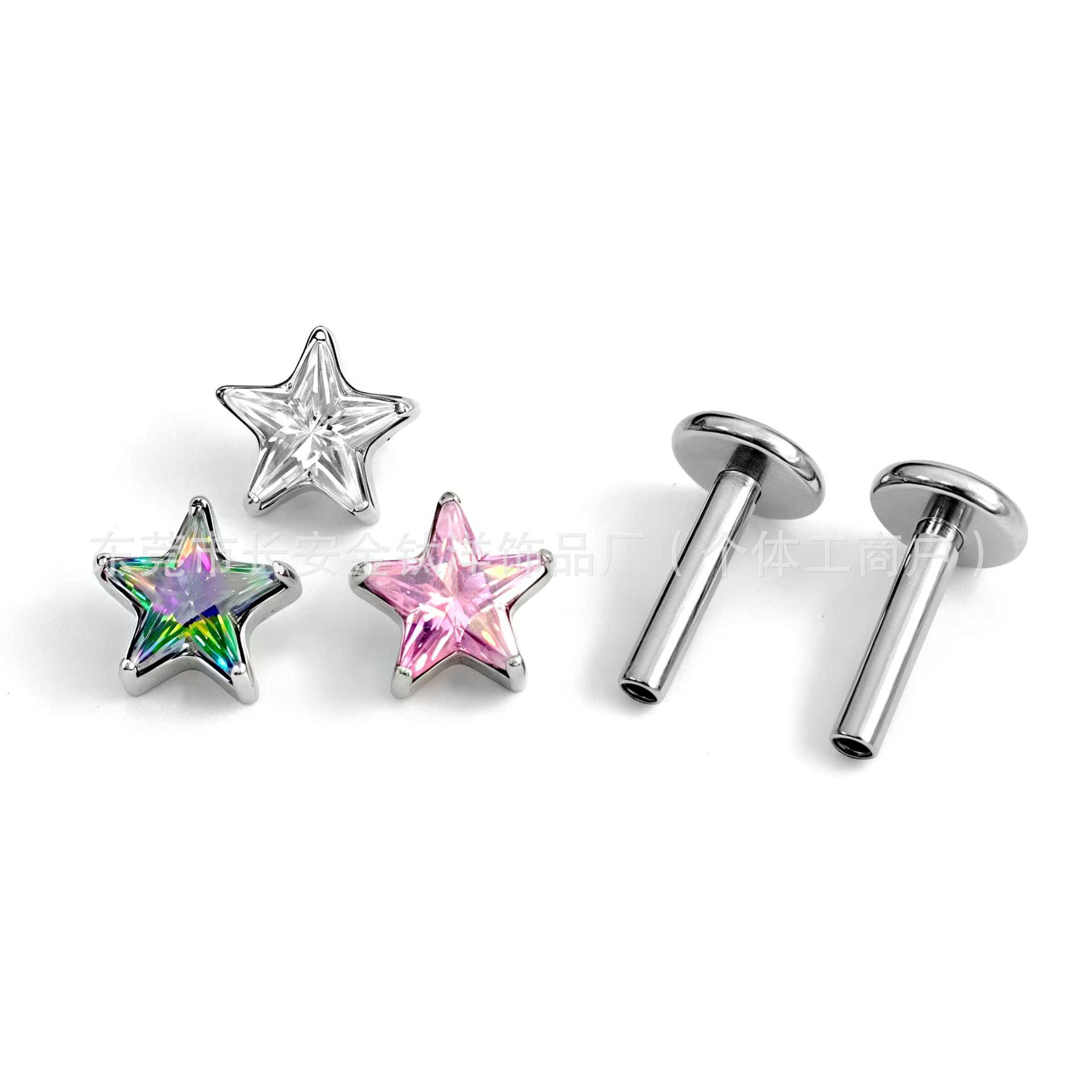 Pointed titanium steel lip stud product view
