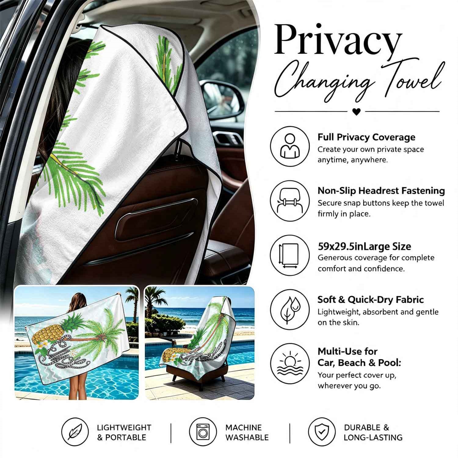 Summer bath towel and car seat cover 2-in-1, ultra-fine fiber outdoor beach and car dual-use universal seat cushion