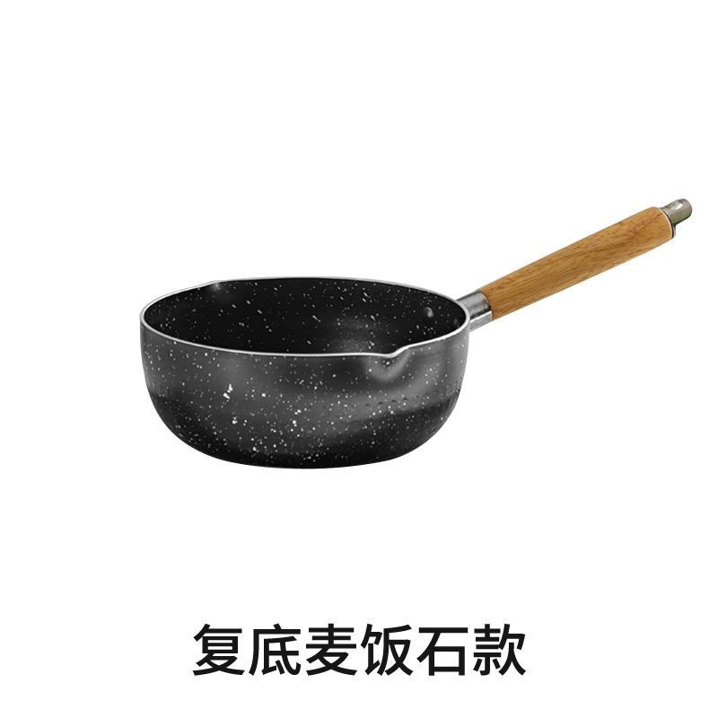 麦飯石雪平鍋日本式家庭用キッチンミルク鍋木柄は鍋にくっつかない。|undefined