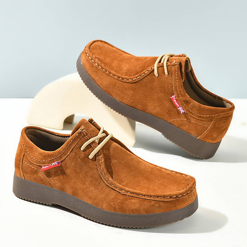 Nuevos zapatos de trabajo de moda transfronterizos británicos, zapatos de cuero casuales, zapatos de protección laboral, zapatos de flipboard de moda coreana