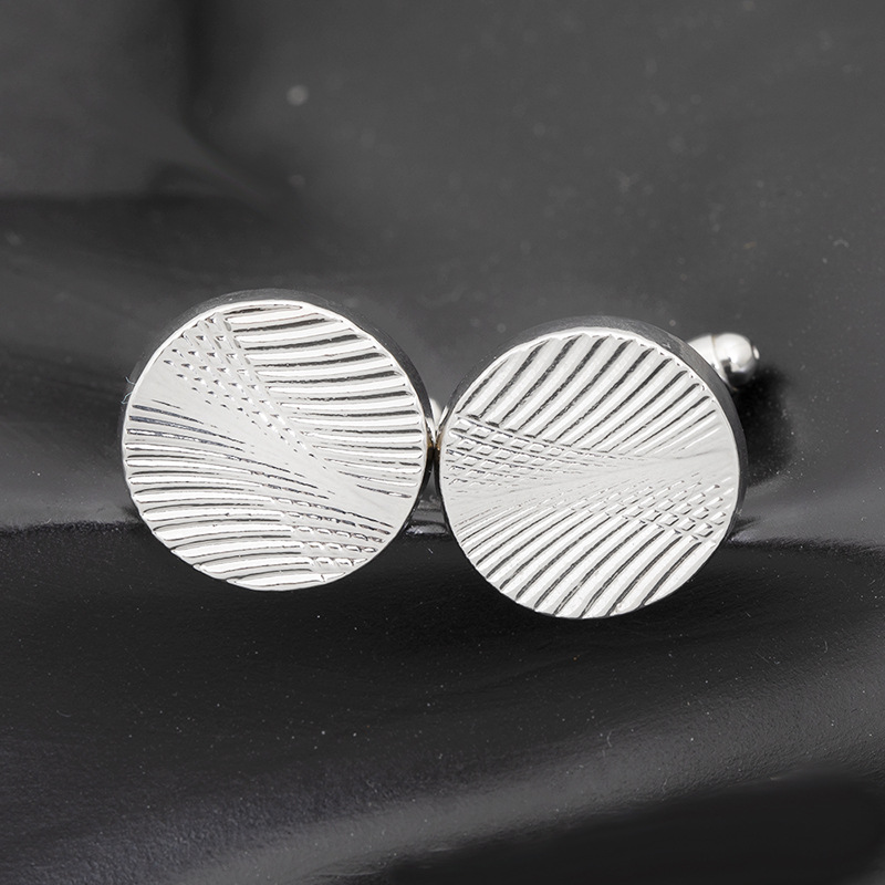 Round Spiral Pattern Cufflinks display picture 3