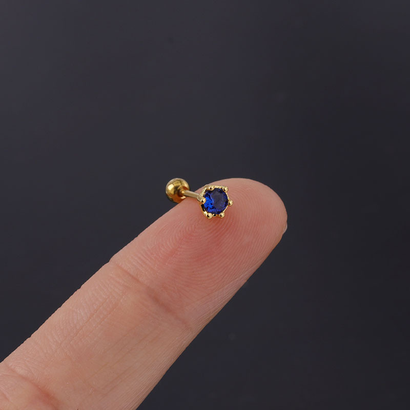 Ear Cartilage Rings & Studs Simple Style Geometric Copper Plating Artificial Gemstones display picture 7