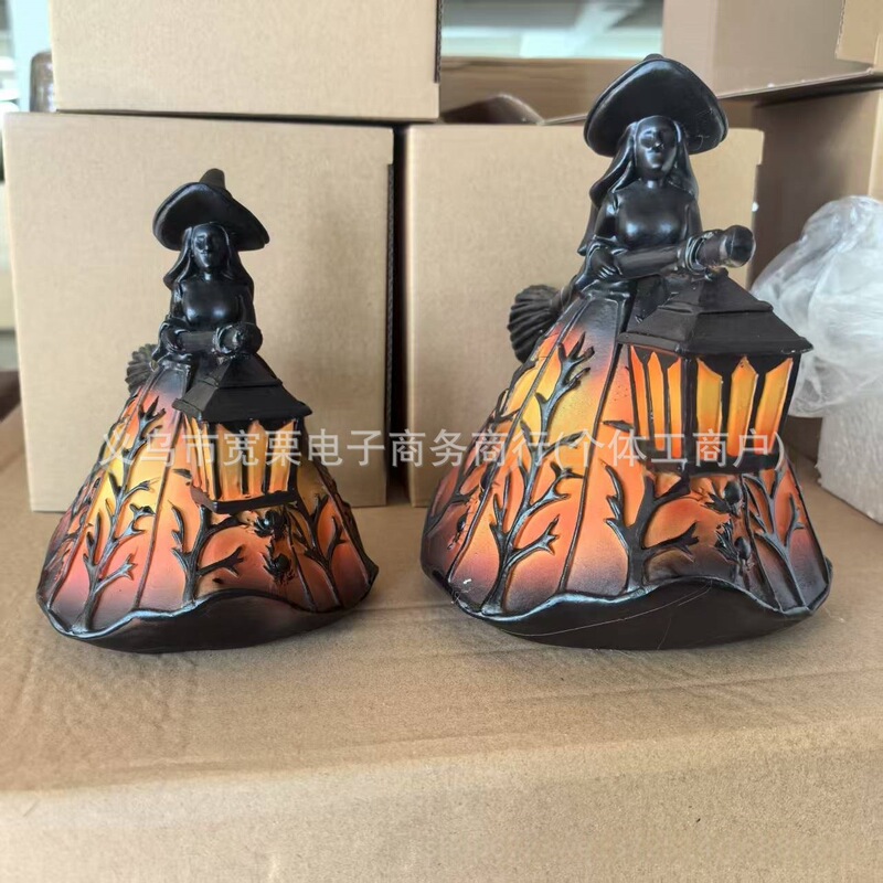 跨境Halloween Witch Lamp 哥特式万圣节女巫灯万圣节爱好者礼物|undefined