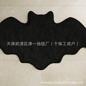 跨境temu万圣节蜘蛛网仿羊绒地垫浴室吸水脚垫家门口入户蹭脚垫|undefined