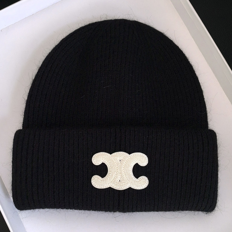 新型凱旋門兎毛ニット帽女性ネット紅同型小紅本百合毛糸帽冬保温冷帽子