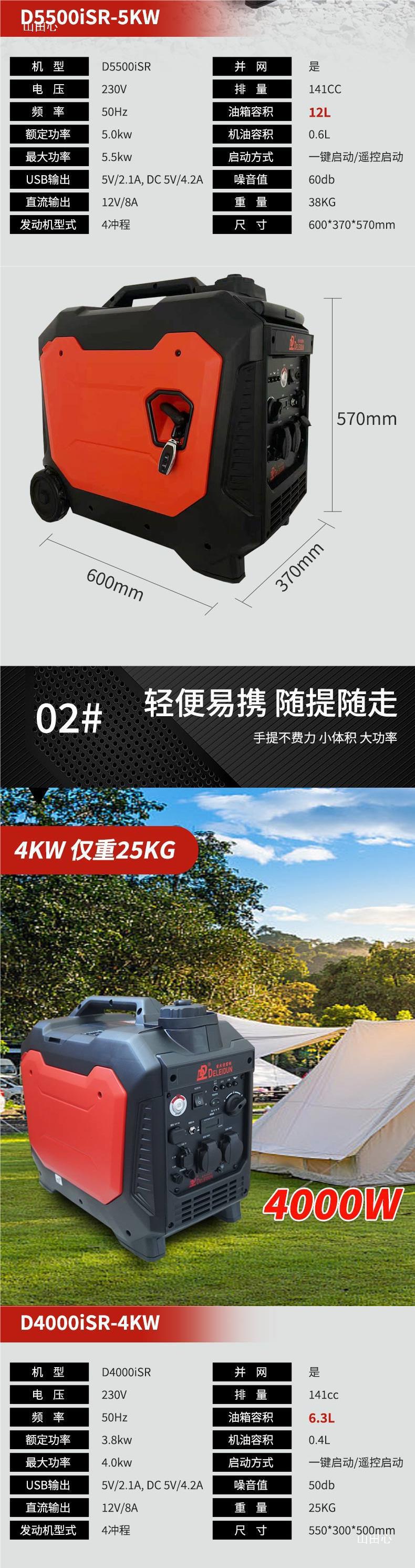Inverter 220V Generator Small Household Outdoor Portable Rv 3/4/5/6Kw High-Power Gasoline Engine Other