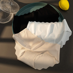 Seamless underwear for women, pure cotton crotch, breathable young women's triangle shorts, thin ice silk, mid-waist butt lift, large size bottoms