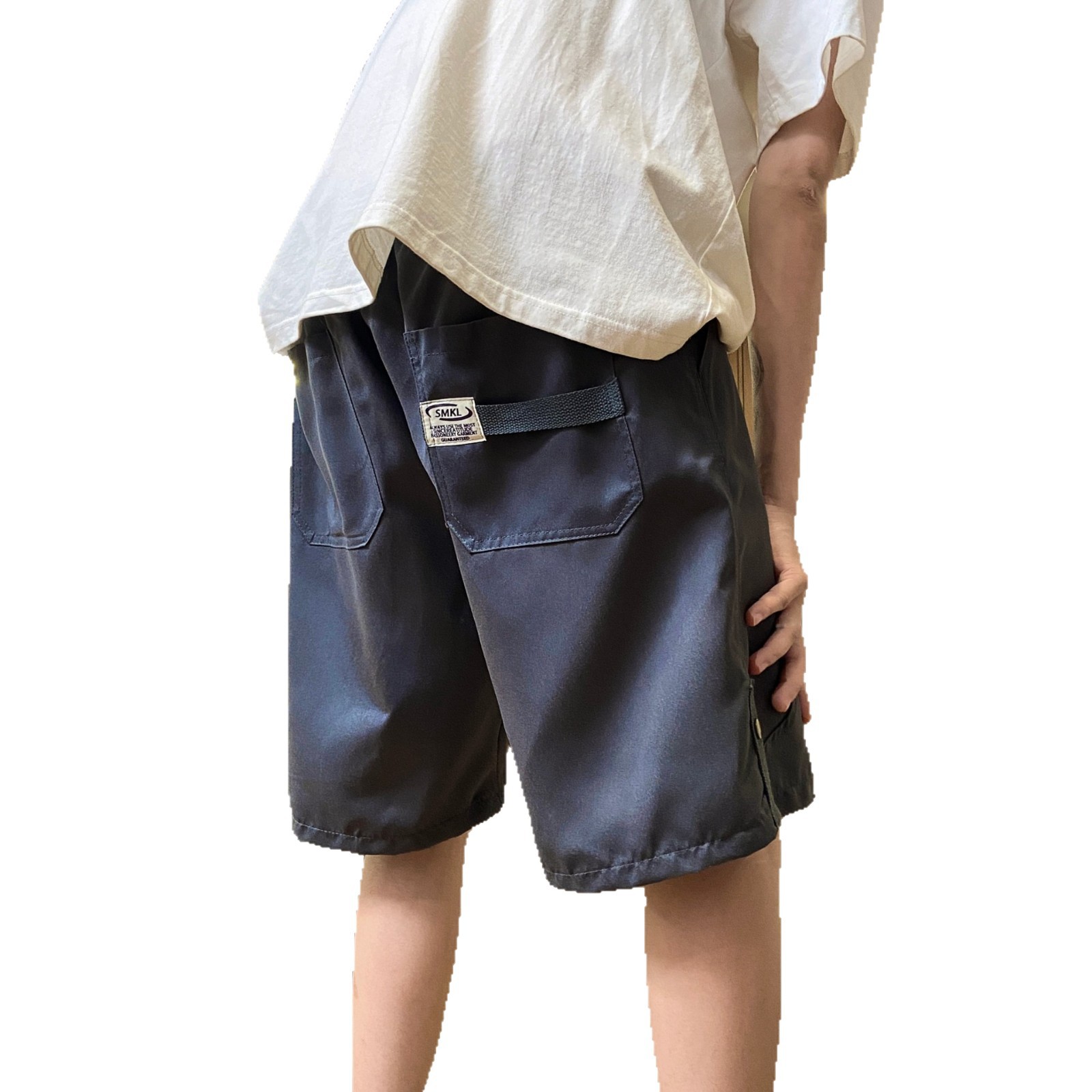 Camisas y menos ropa, comercio exterior japonés, pantalones cortos casuales retro, estilo fino de verano para hombres, cintura elástica holgada y cómoda