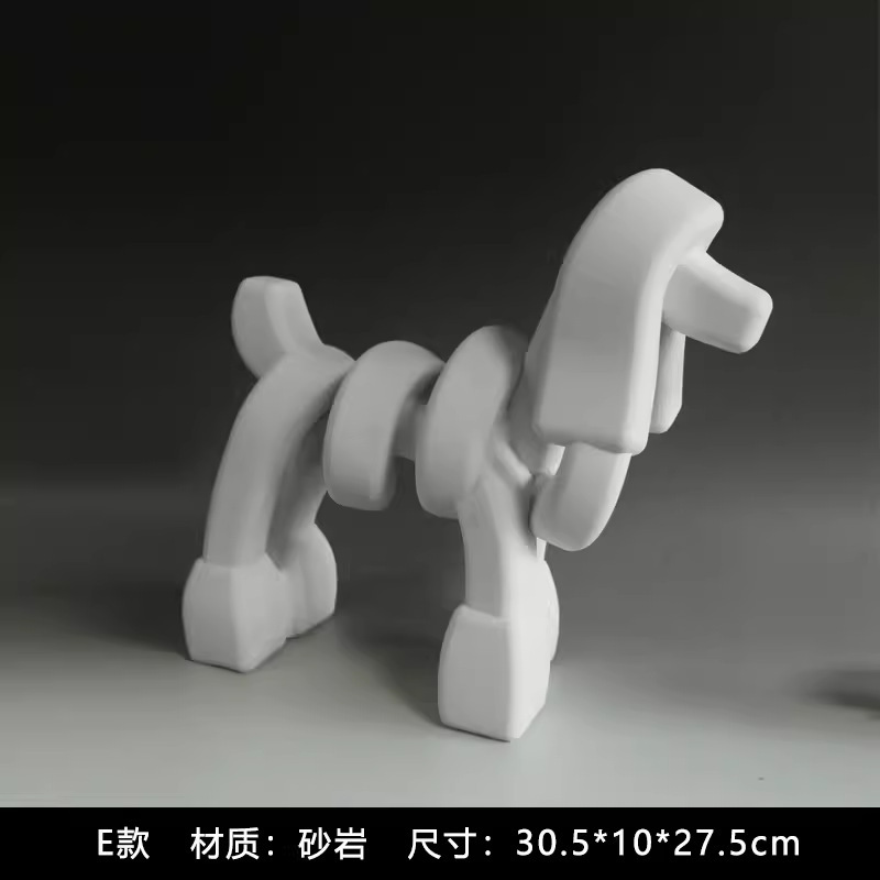 モダンでシンプルなかわいいペットの猫とクマの幾何学的な動物の装飾品北欧ホームモデルルームワインキャビネット子供部屋の装飾|undefined