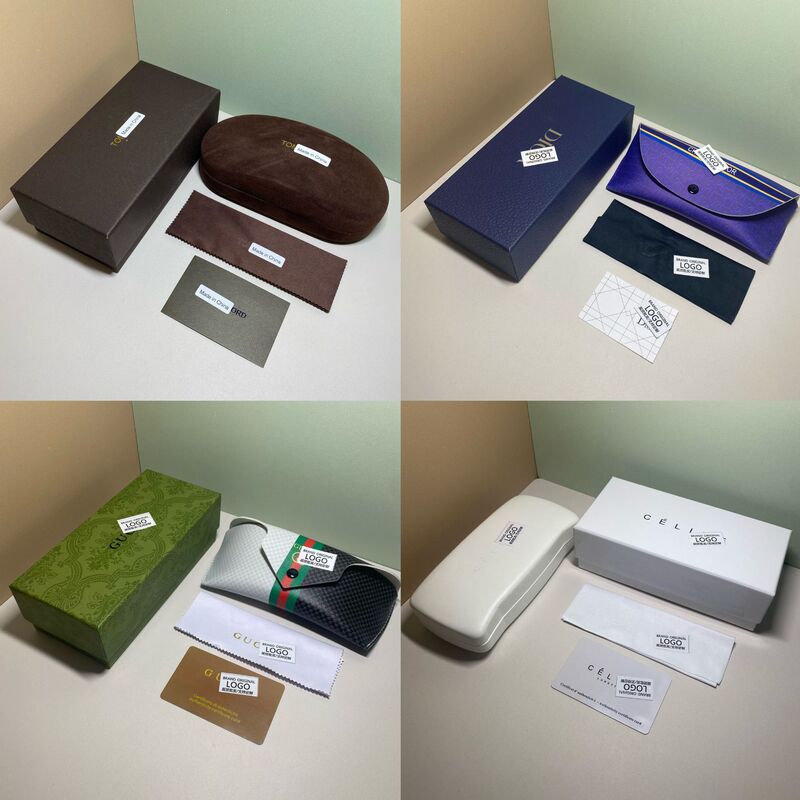 Wholesale In-Stock New High-End Brand Sunglasses and Sunglasses Case Set Combination, Fashionable and Simple Complete Packaging Mirror Case