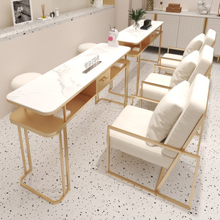 Manicure Table and Chair Set Single Double Triple Marble Manicure Table and Chair Economical Manicure Table X&