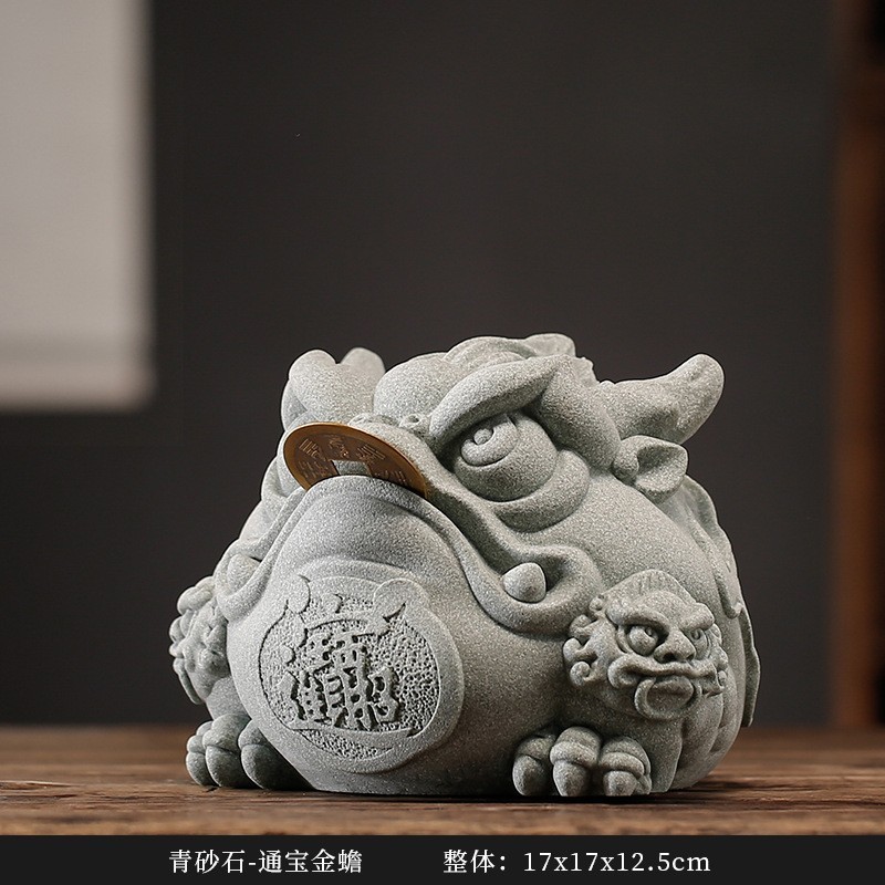新しい中国式の招財金のヒキガエルのお茶は逸品を遊んで逸品を飾ってアイデアの富んでいる流油の家庭の客間のデスクトップの装飾品を遊びます。|undefined