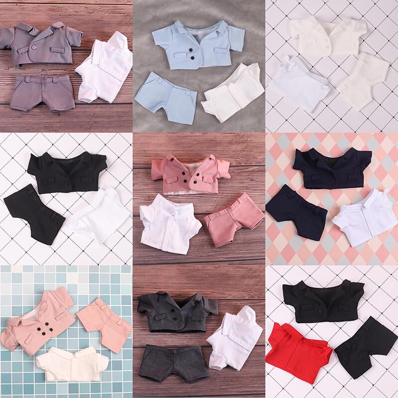 20cm Doll Clothes Cotton Doll Suit Vest and Trousers 15cm Doll Clothes Suit Set Cotton Doll Suit