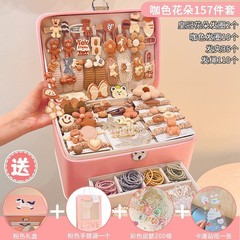 High-Quality Appearance Princess Children Hair Accessories Set Gift Box for Girls Headbands Rubber Bands Baby Birthday Gift Hair Clips Jewelry Box