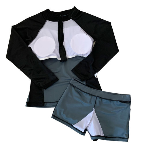 Men's Sun Protection Quick-Dry Divided Long-Sleeve Long-Pants Buoyancy Diving Suit, Women's Matching Warm Swimming Trunks, Surfing Wetsuit for Couples