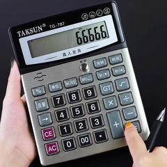 大號語音驗鈔計算 台式財務辦公真人發音計算機德信TG787廠家批發