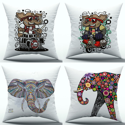 亚马逊数码印花绒布靠垫抱枕套汽车沙发抱枕靠垫亚麻靠包厂家直发|ru