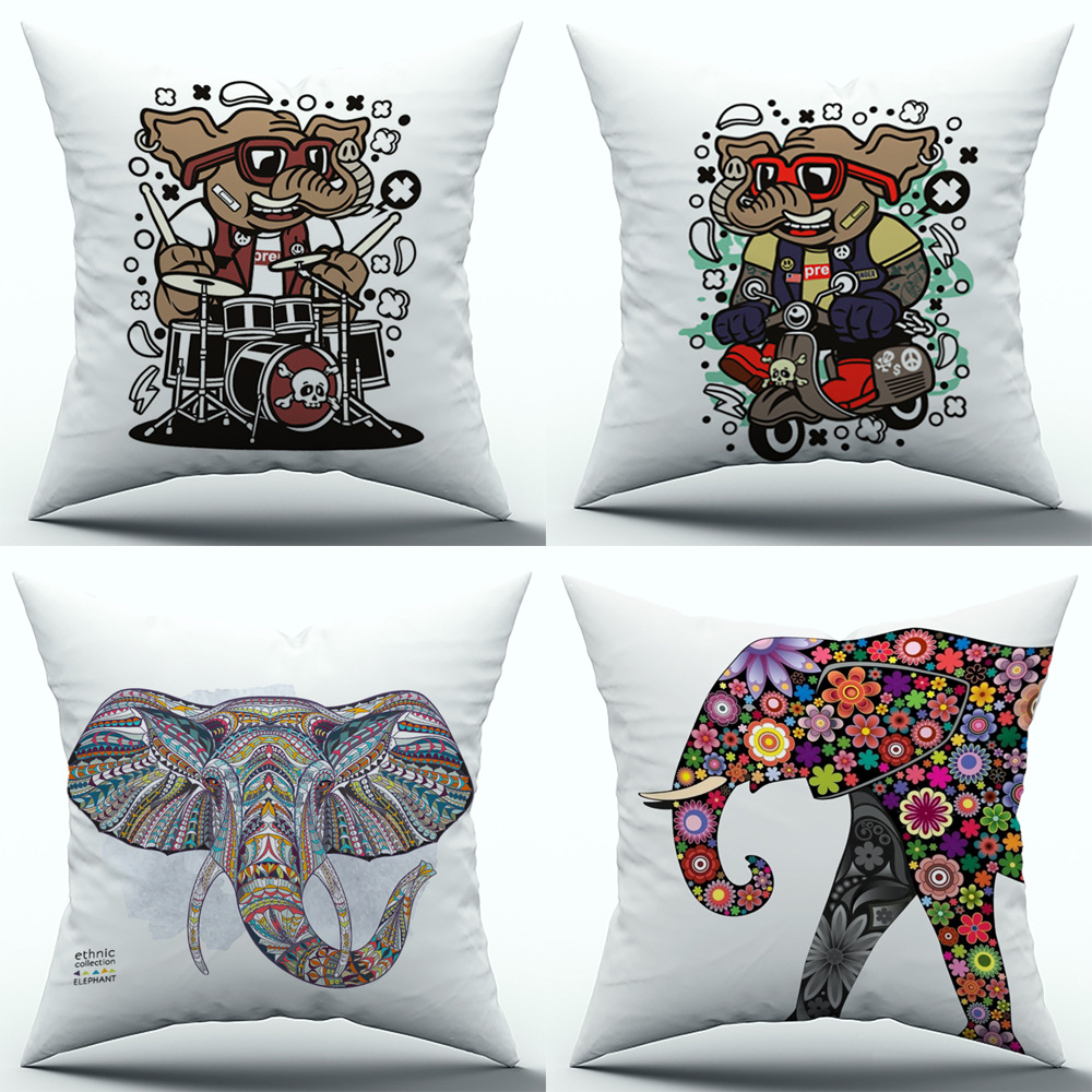 亚马逊数码印花绒布靠垫抱枕套汽车沙发抱枕靠垫亚麻靠包厂家直发|ru