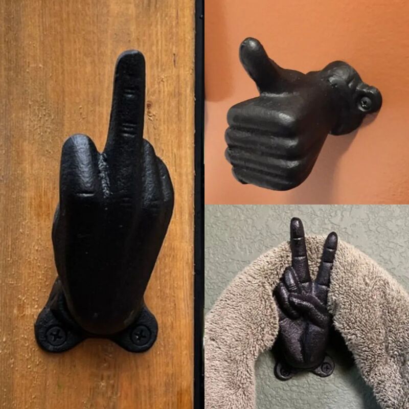 Cross-border new independent station explosions creative resin interesting finger gesture hook home decoration pendant wholesale