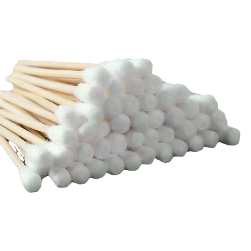 Медицинский одноразовый стерильный ватный тампон больница большая голова Гинекологическая дезинфекция ран ватный тампон с одной головкой Салон красоты макияж ватный тампон