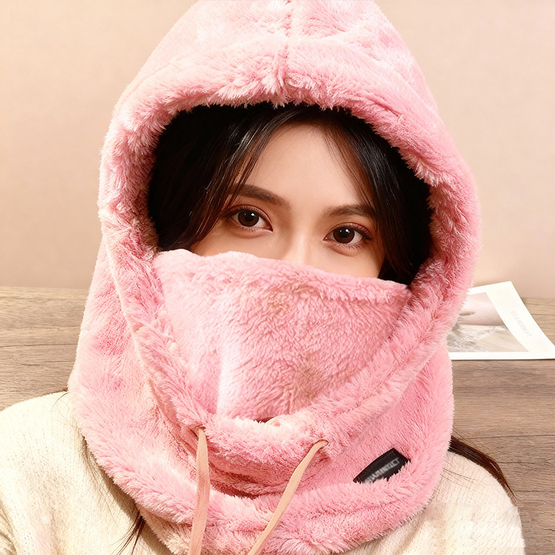 防风保暖冬天套头帽女骑行加绒脖套围脖女帽子围巾一体套头帽男士|undefined