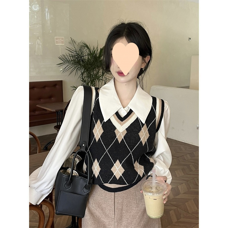 法式白色领长袖衬衫女秋季设计感小众高级内搭衬衣小个子上衣|undefined