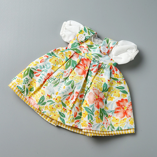 30cm 6pc BJD Girl Outfit Changeable Lolita Princess Dress and Overalls Role-Playing Birthday Gift