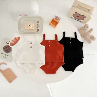 婴幼童装套装2022夏季吊带吊背心PP短裤男女宝宝清凉家居服两件套