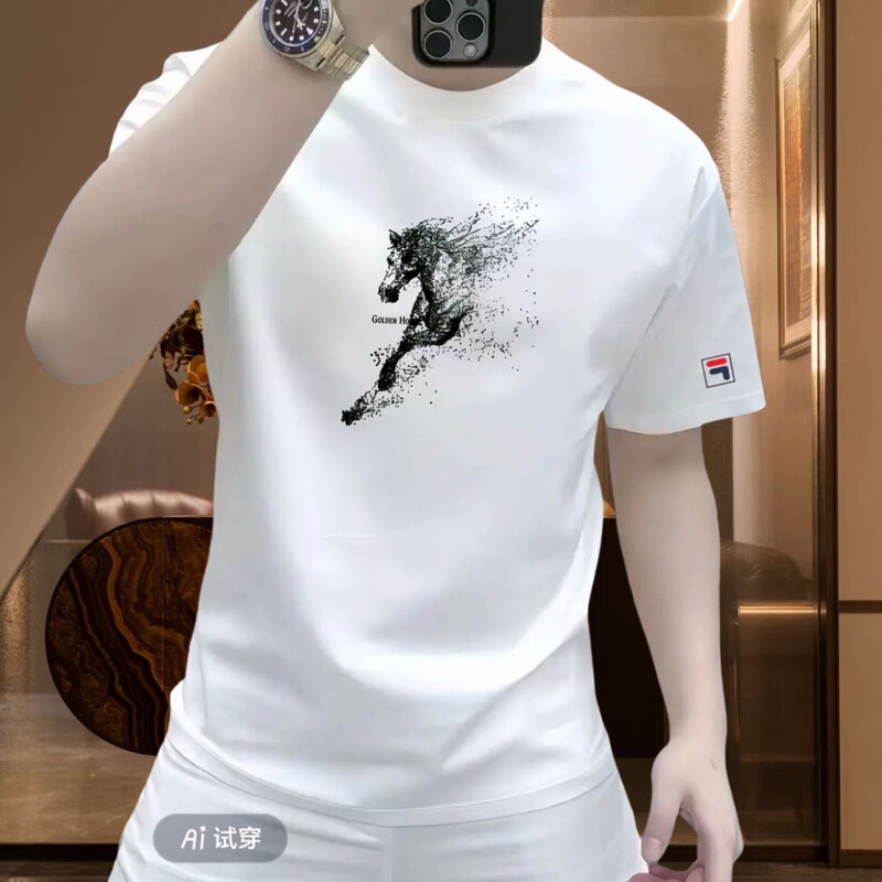 Summer Men's Short-Sleeve T-Shirt with Round Neck, Trendy Versatile Casual Top, Solid Color Stylish T-Shirt for Men Summer Men's Short-Sleeve T-Shirt with Round Neck, Trendy Versatile Casual Top, Solid Color Stylish T-Shirt for Men