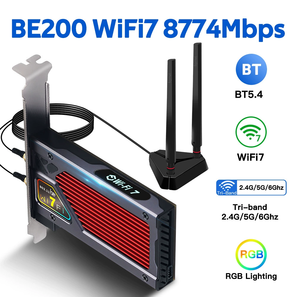 Беспроводная сетевая карта BE8800/BE200NGW M.2 ноутбук PCIE настольный компьютер Bluetooth 5.4 WiFi7