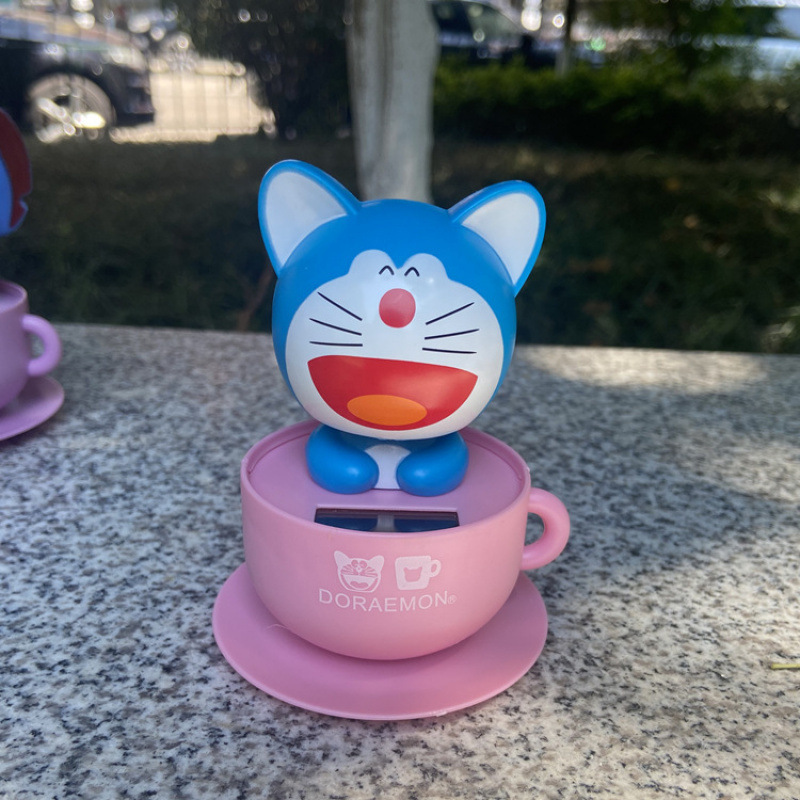 ソーラー人形 リラックマ カー用品 車の装飾品 かわいい首振りコーヒーカップ人形装飾 KT|undefined