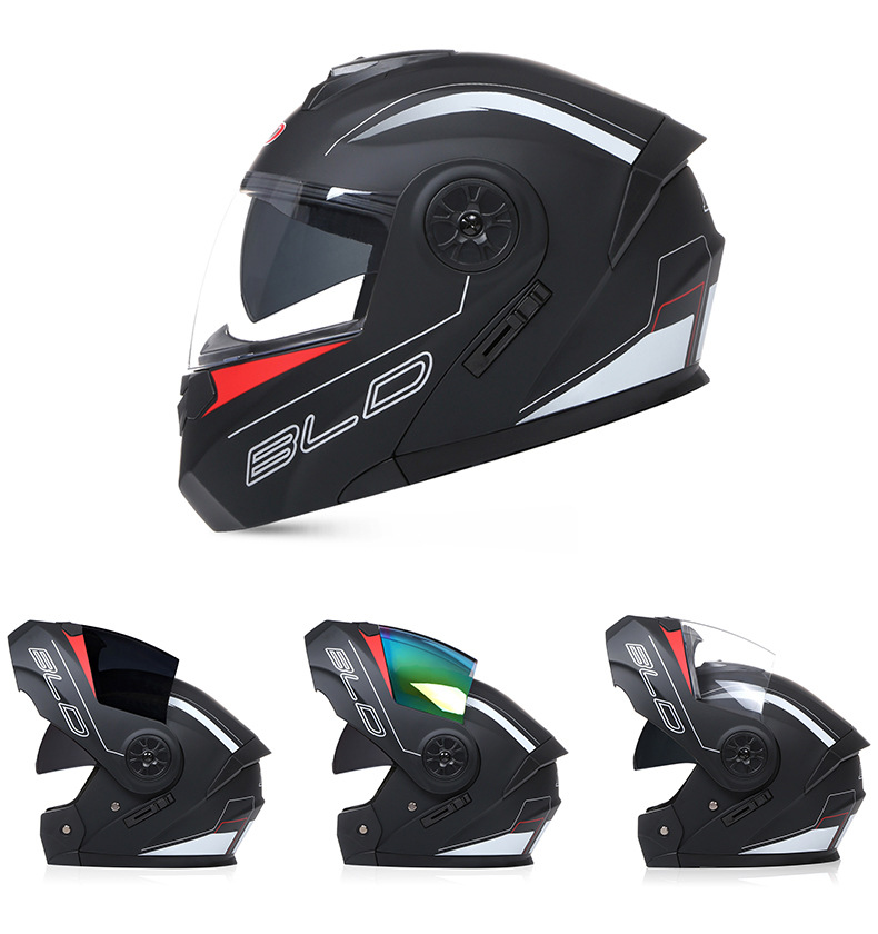 Bld Wholesale Motorcycle Full-Face Helmets, Electric Vehicle Helmets, Dual-Lens Flip-Up Helmets, Riding Half Helmets, Exclusively for Cross-Border Sales