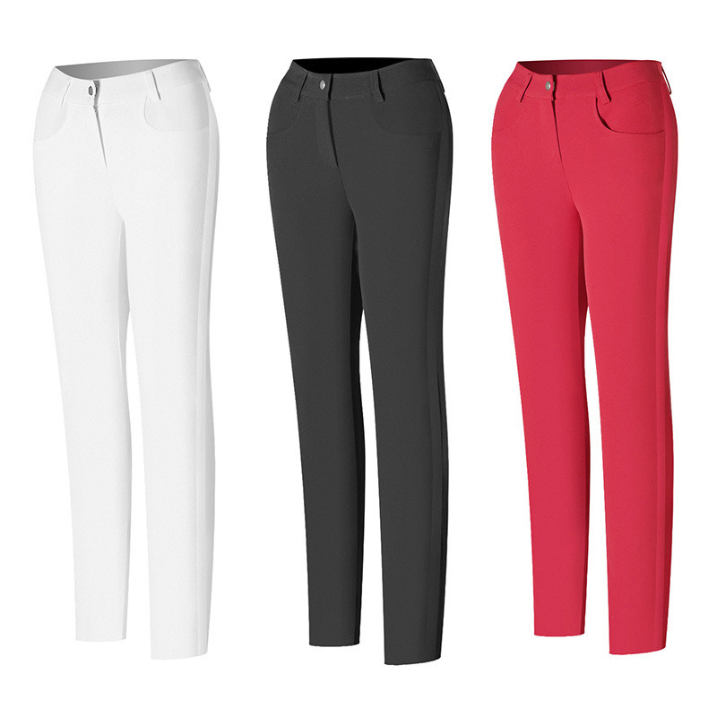 Summer Women's Sports Casual Pants Golf Pants Solid Color Pocket Quick-drying Breathable Straight Pants Tennis Pants