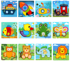 Cross-border children's wooden 3D stereoscopic puzzle baby early education intellectual development puzzle board, popular street stall toy wholesale