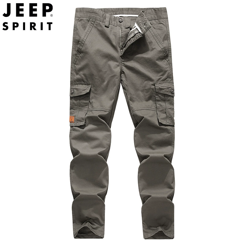 JEEP SPIRIT #2020 новые мужские повседневные брюки, весенне-осенние узкие прямые свободные брюки с несколькими карманами 21235