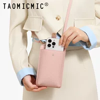 TAOMICMIC новая диагональная сумка для телефона из тканого материала с узором, из искусственной кожи, складная сумка для телефона с клипсой для монет оптом