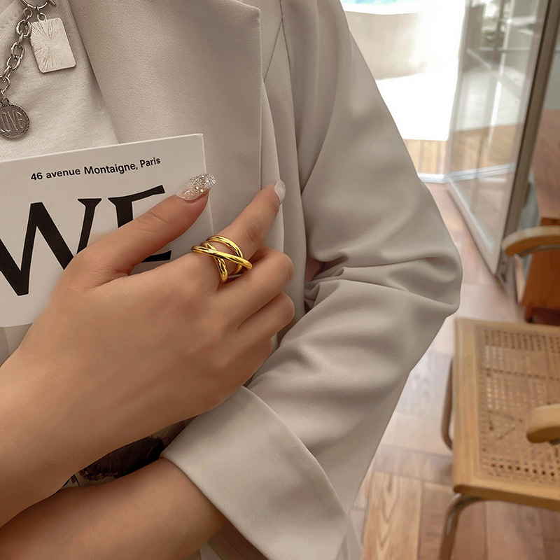 1 Piece Quantity Lady Streetwear Geometric Copper Open Rings