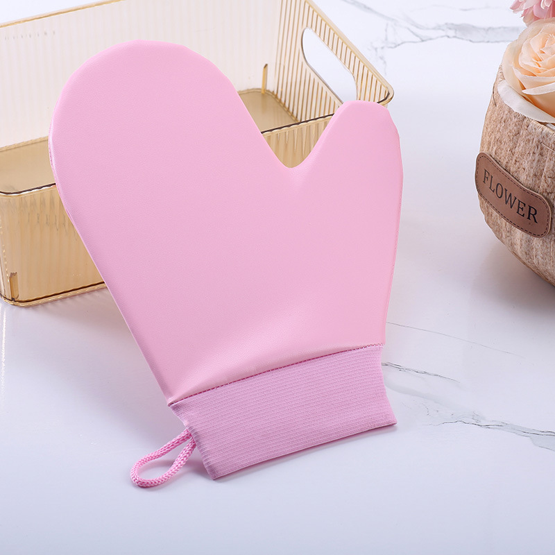 Leather elastic gloves--pink