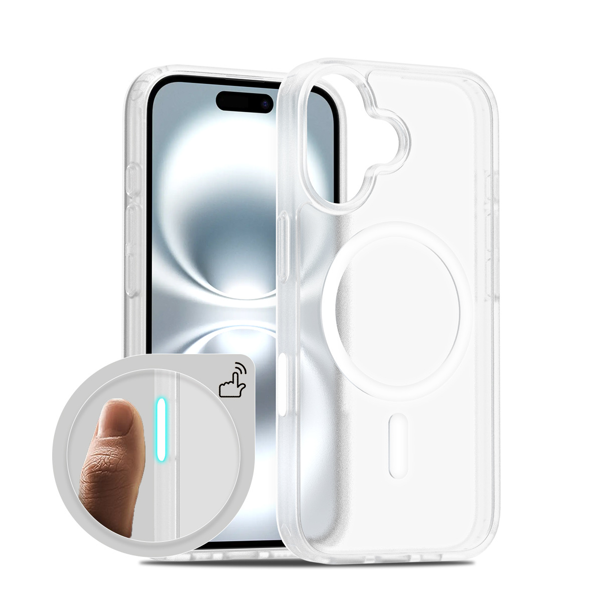 Ventas directas transfronterizas Apple iPhone16 absorción magnética de la piel dos en uno funda para teléfono móvil funda para botón táctil de la cámara