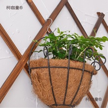 铁艺半壁挂椰棕花篮 双钩花蓝 绿萝悬挂吊篮花盆麦太保