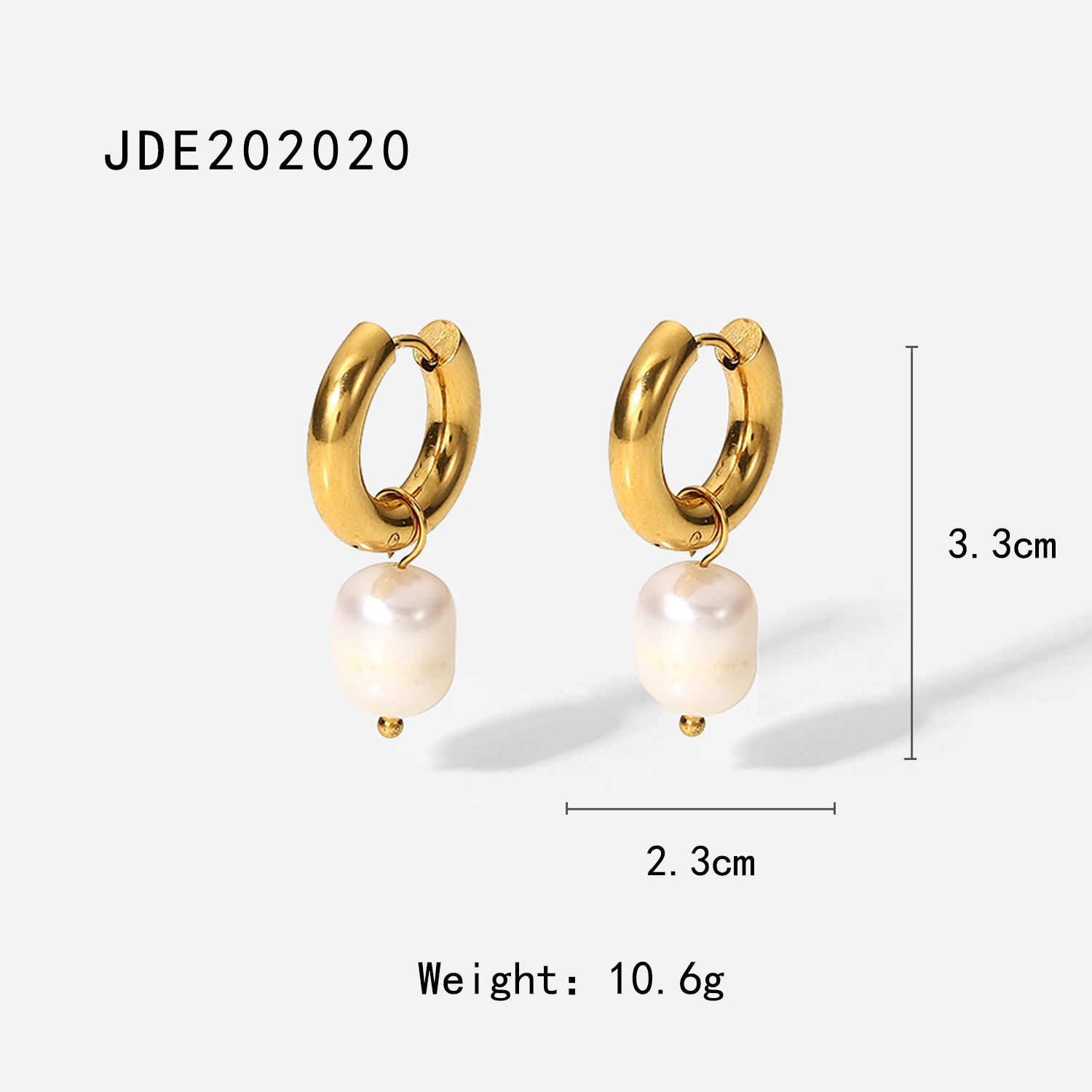 Jieding Pendientes de acero inoxidable europeos y americanos Pendientes de perlas de lujo ligero, sentido de diseño femenino, joyería de acero de titanio de nicho transfronterizo