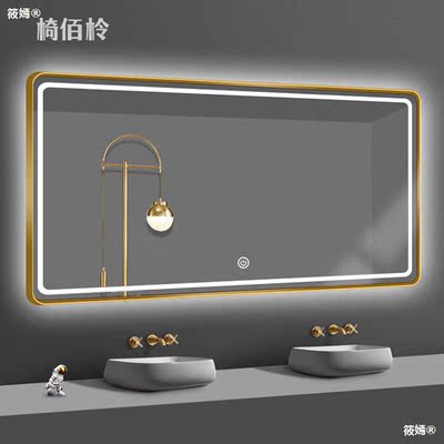 intelligence Bathroom Mirror Fog TOILET mirror Wall Mount touch screen led Lamp lens Restroom toilet