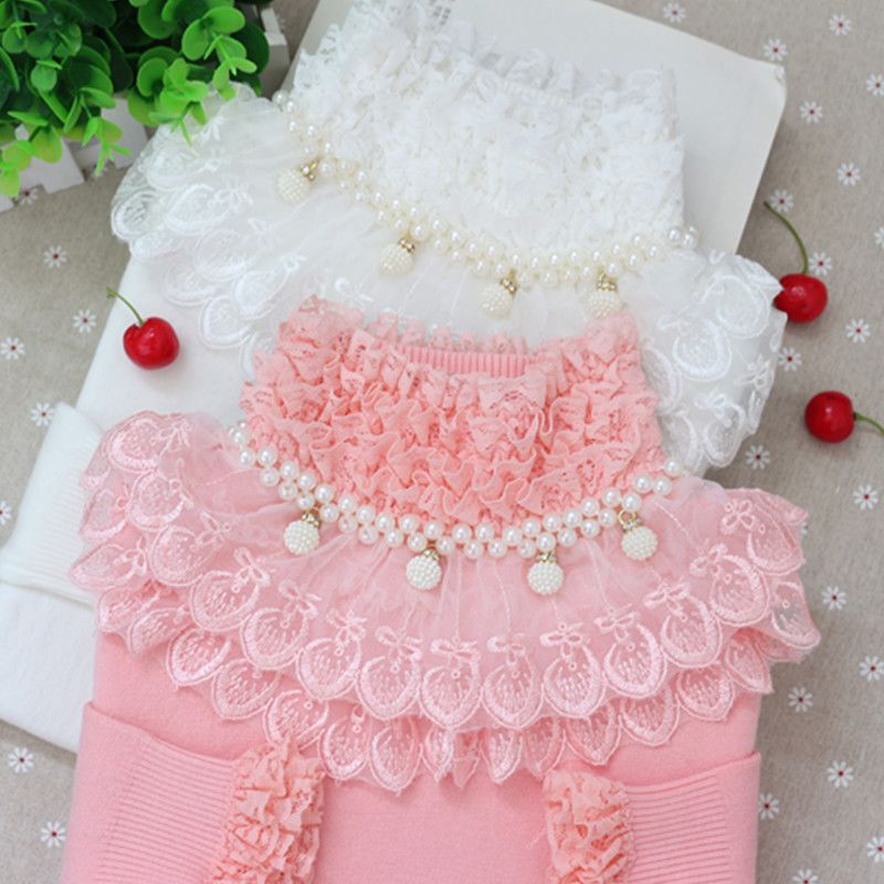 Autumn and Winter Pure Color Women's Thickeneded Turtleneck Knitwear Long-Sleeved Slim Pullover Lace Bottoming Shirt Top