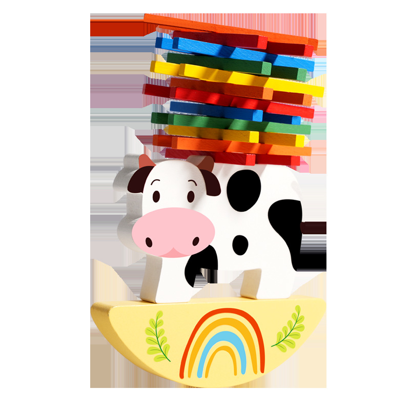 Madera para niños, bloques de construcción de alta inteligencia, juguetes de educación temprana para niños, coordinación mano-ojo, juego de equilibrio de leche al por mayor