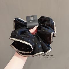 蕾丝花边波点大肠发圈女新款气质发绳高级感头花时尚百搭扎发头绳