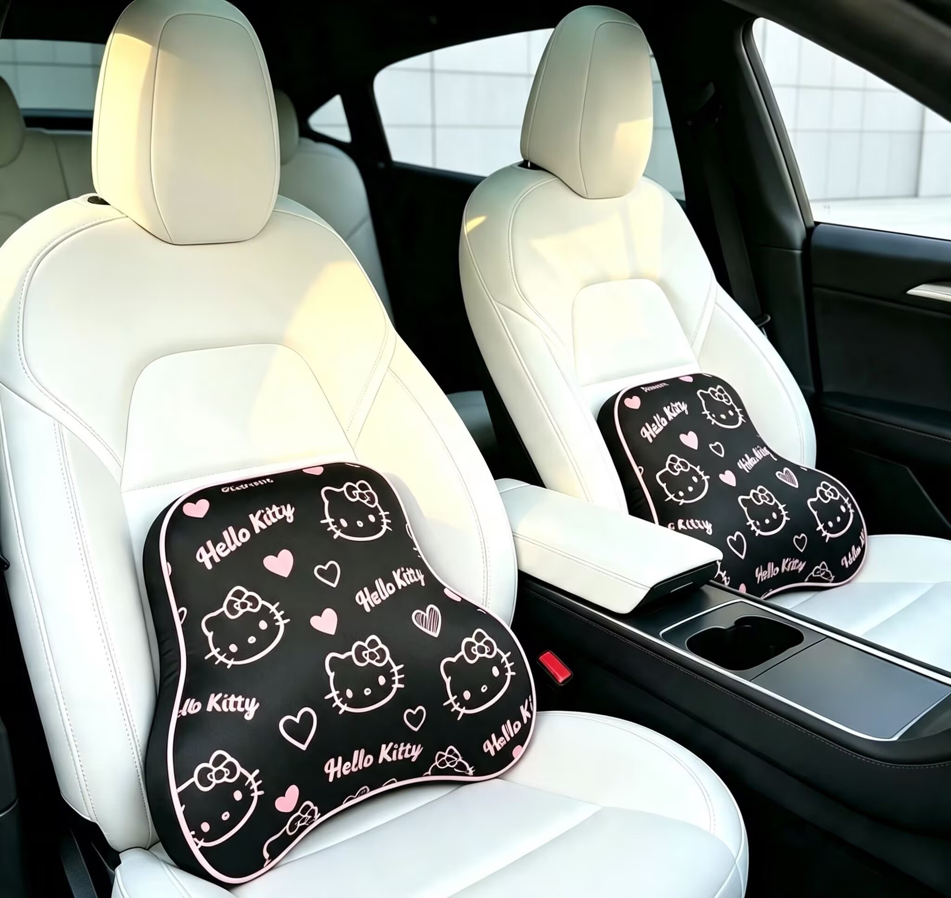 Car headrest memory foam headrest, lumbar support pillow, neck pillow, cute cartoon KT, universal for all seasons, headrest cushion for car
