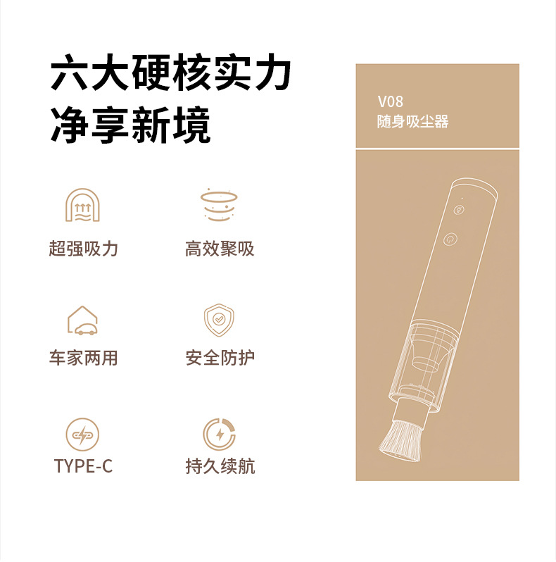 New cross-border coffee powder vacuum cleaner, wireless handheld desktop vacuum cleaner, car-charged mini vacuum cleaner