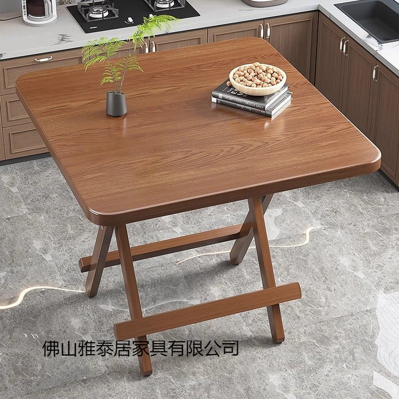 折叠桌子家用桌户外吃饭便携圆桌摆摊方桌简易小户型出租房餐桌椅|undefined